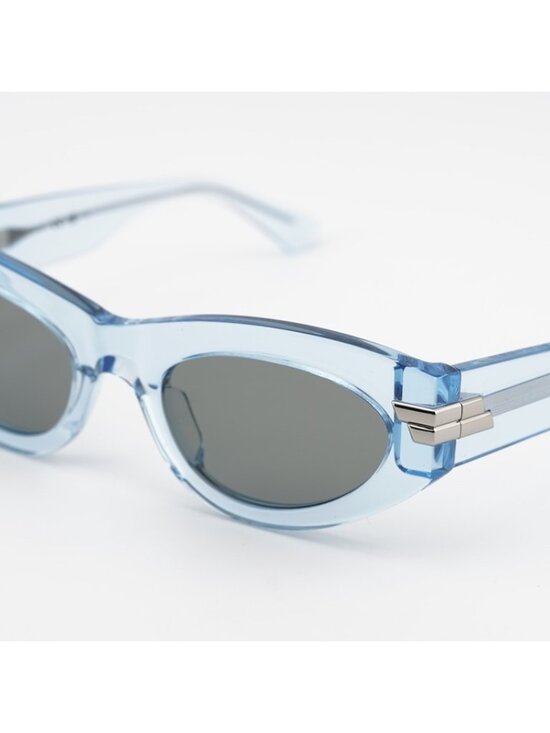 Bottega Veneta BV1189S 003 Sunglasses Blue Cat Eye Frame, Grey Lenses main image 8